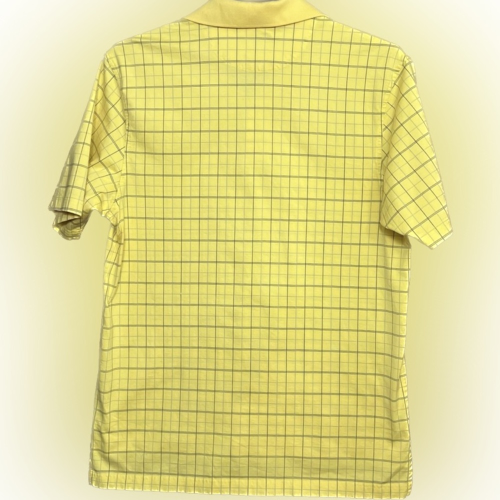 ❌Polo Jos A Bank Men Classic Collection Yellow Cotton Polo Plaid Collar Med - Picture 4 of 4